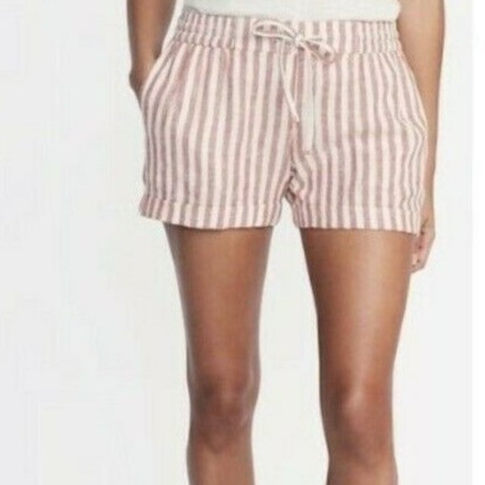 Old Navy Red Stripe Linen Blend Shorts Size XS